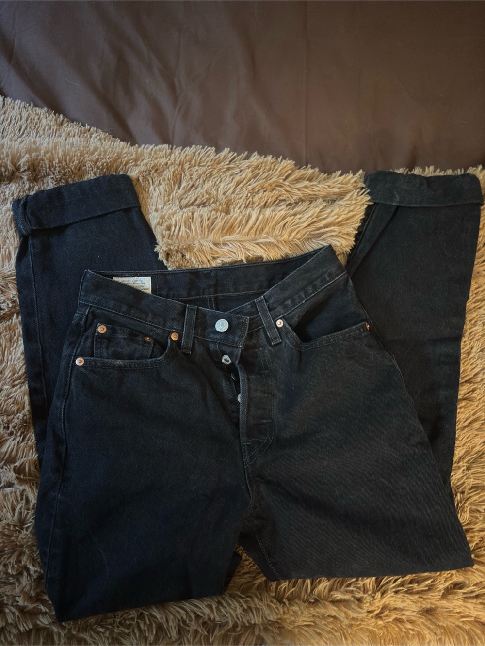 Levi's Black Cropped Ankle Jeans - Button Fly